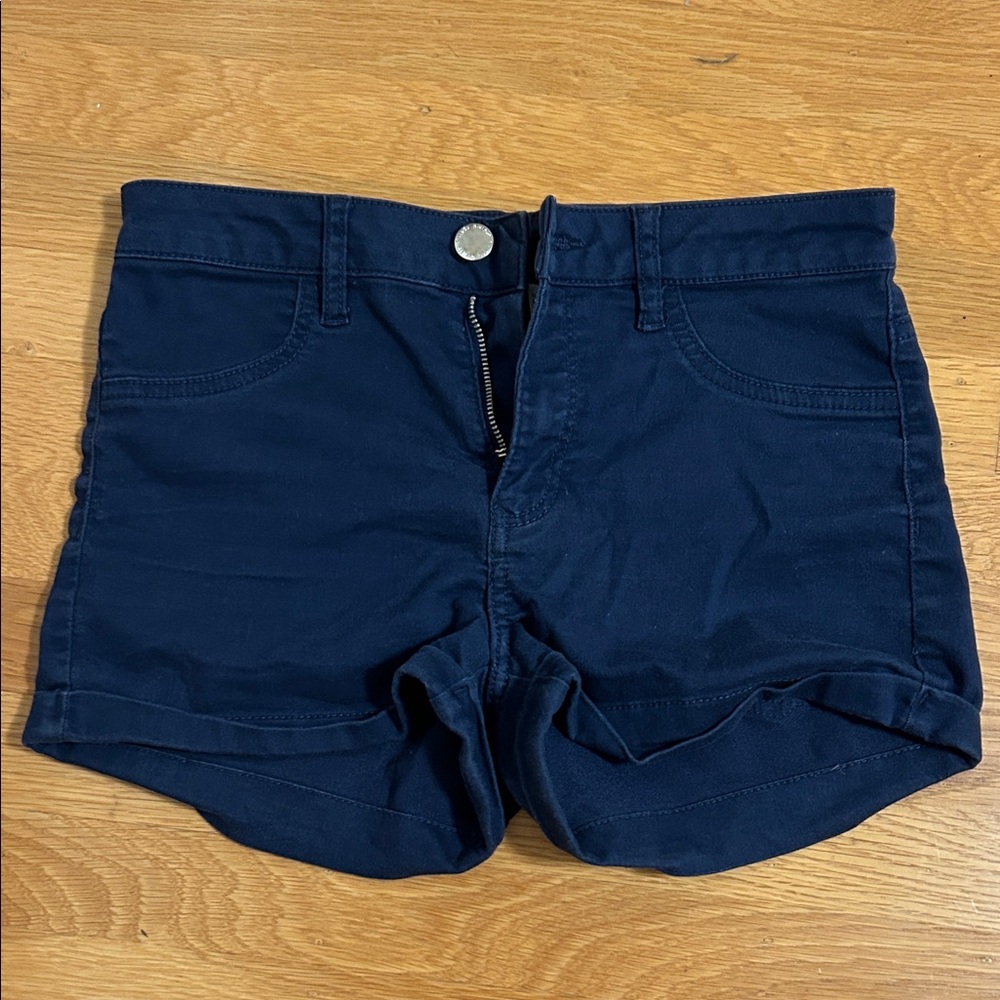 Divided Dark Blue High Waist Women's Shorts